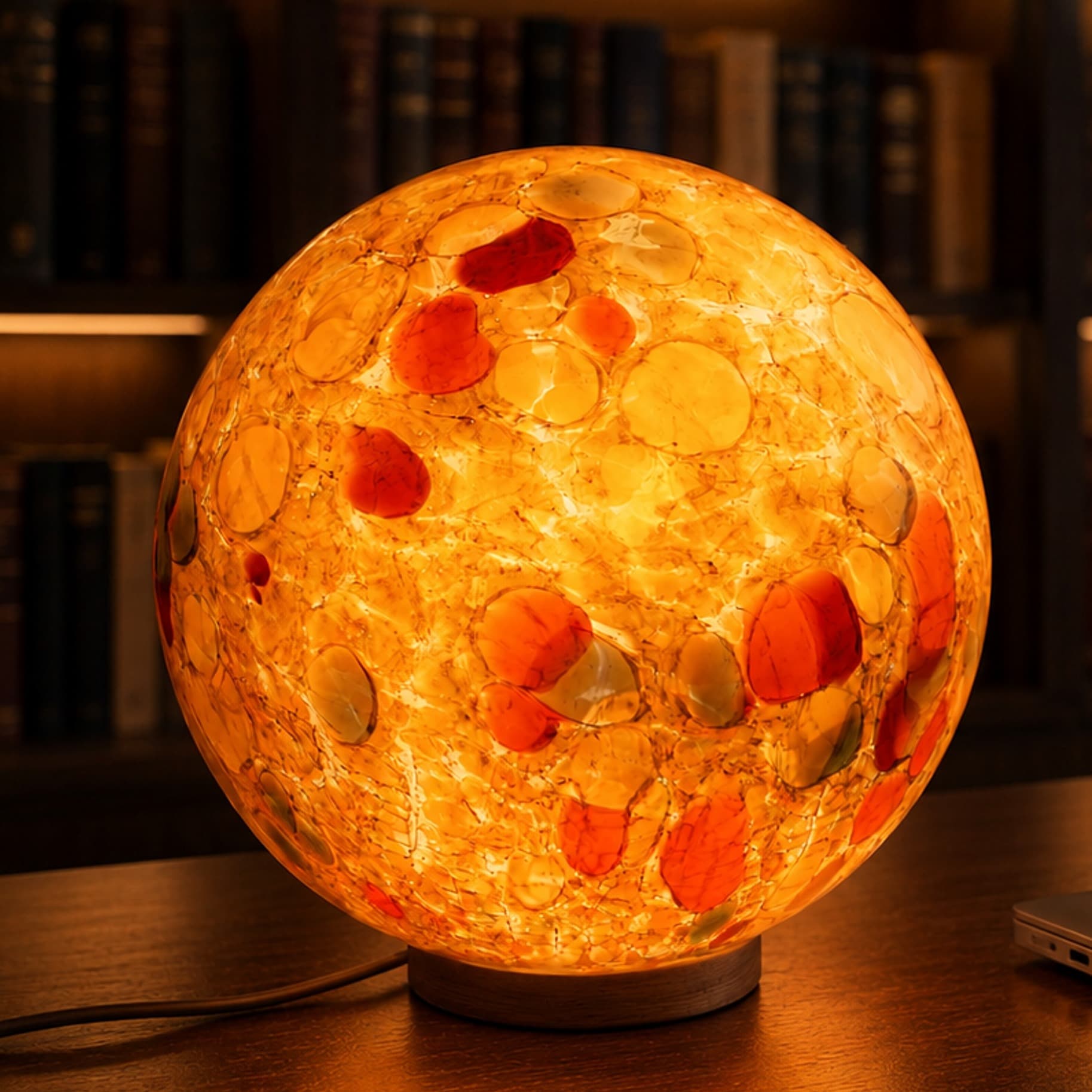 Lava Glow table lamp by J. J. Finnbogason — Library desk